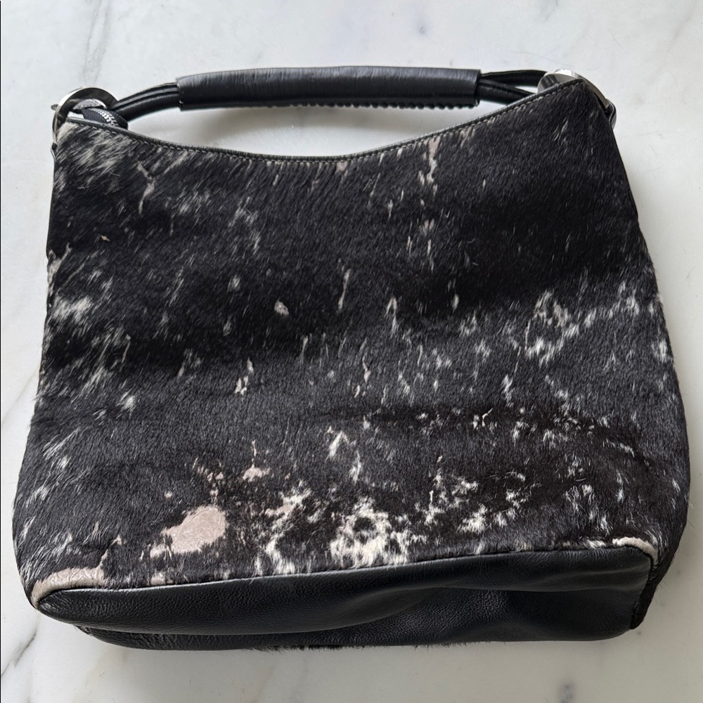 Stylish Black and White Women's Leather Bag